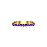 Solid Gold Half Eternity Amethyst Band