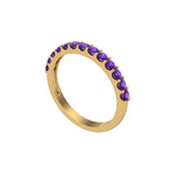 Solid Gold Half Eternity Amethyst Band