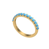 Solid Gold Half Eternity Aquamarine Band