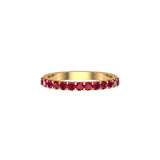 Solid Gold Half Eternity Ruby Band