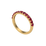 Solid Gold Half Eternity Ruby Band