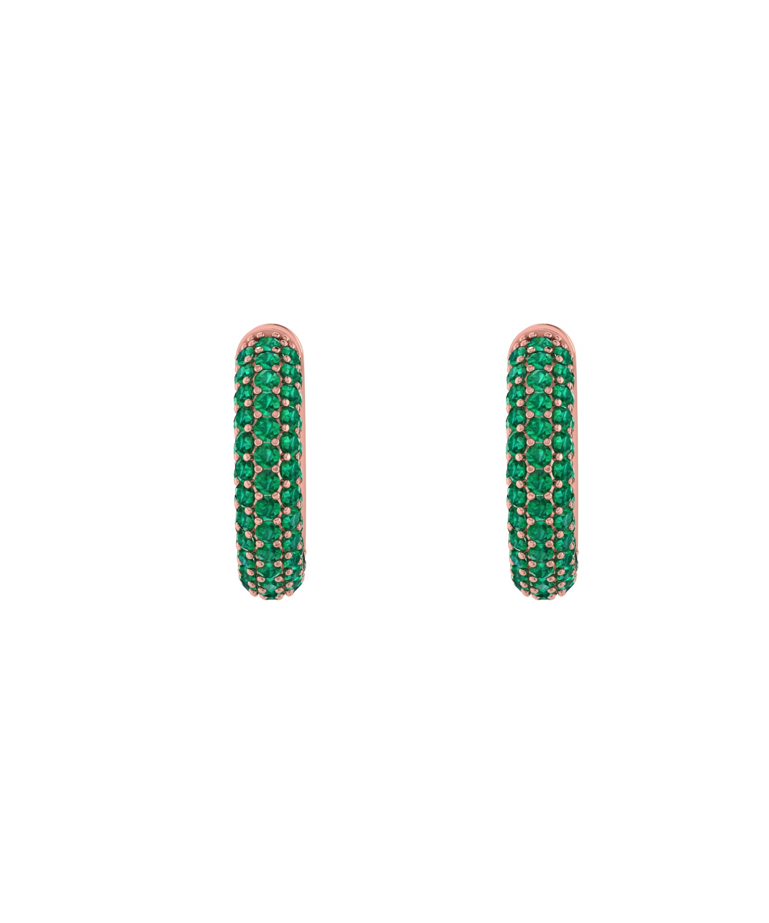 Solid Gold Pave Emerald Ear Cuff - Single