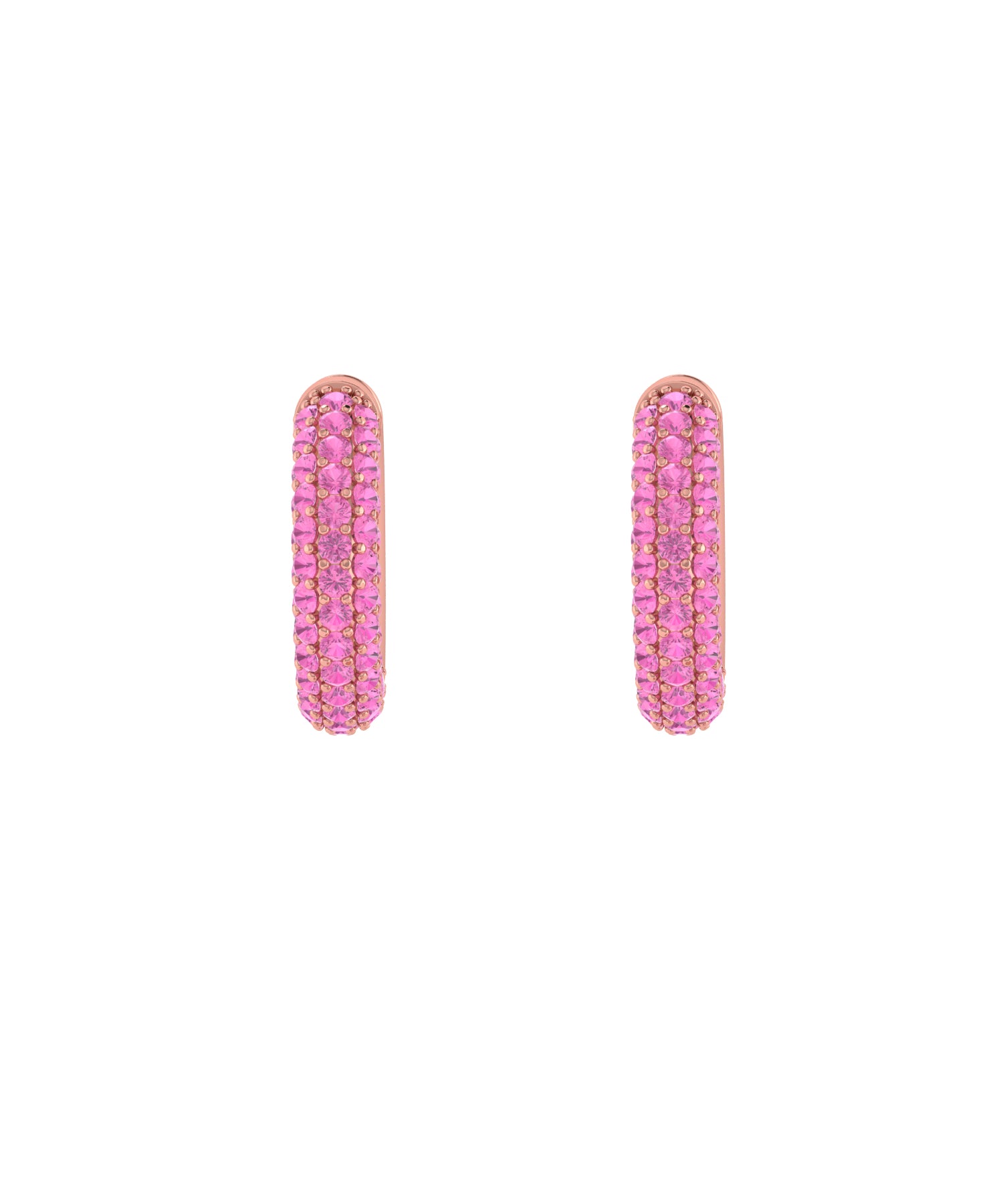 Solid Gold Pave Pink Sapphire Ear Cuff - Single