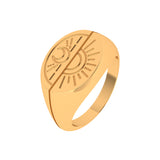 Solid Gold Sunset Signet Ring