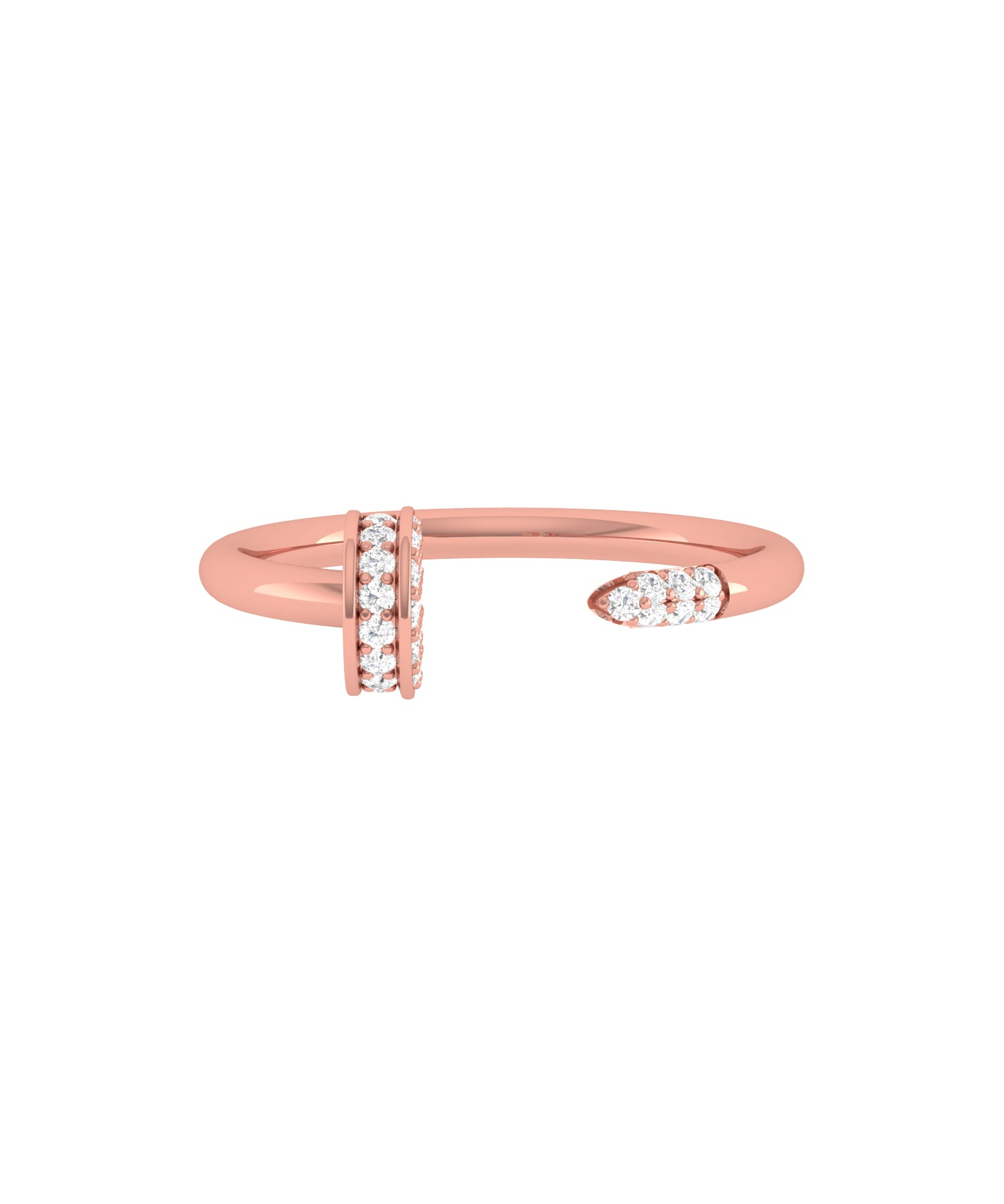 Solid Gold Diamond Nail Ring