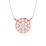 Solid Gold Round Disc Diamond Necklace