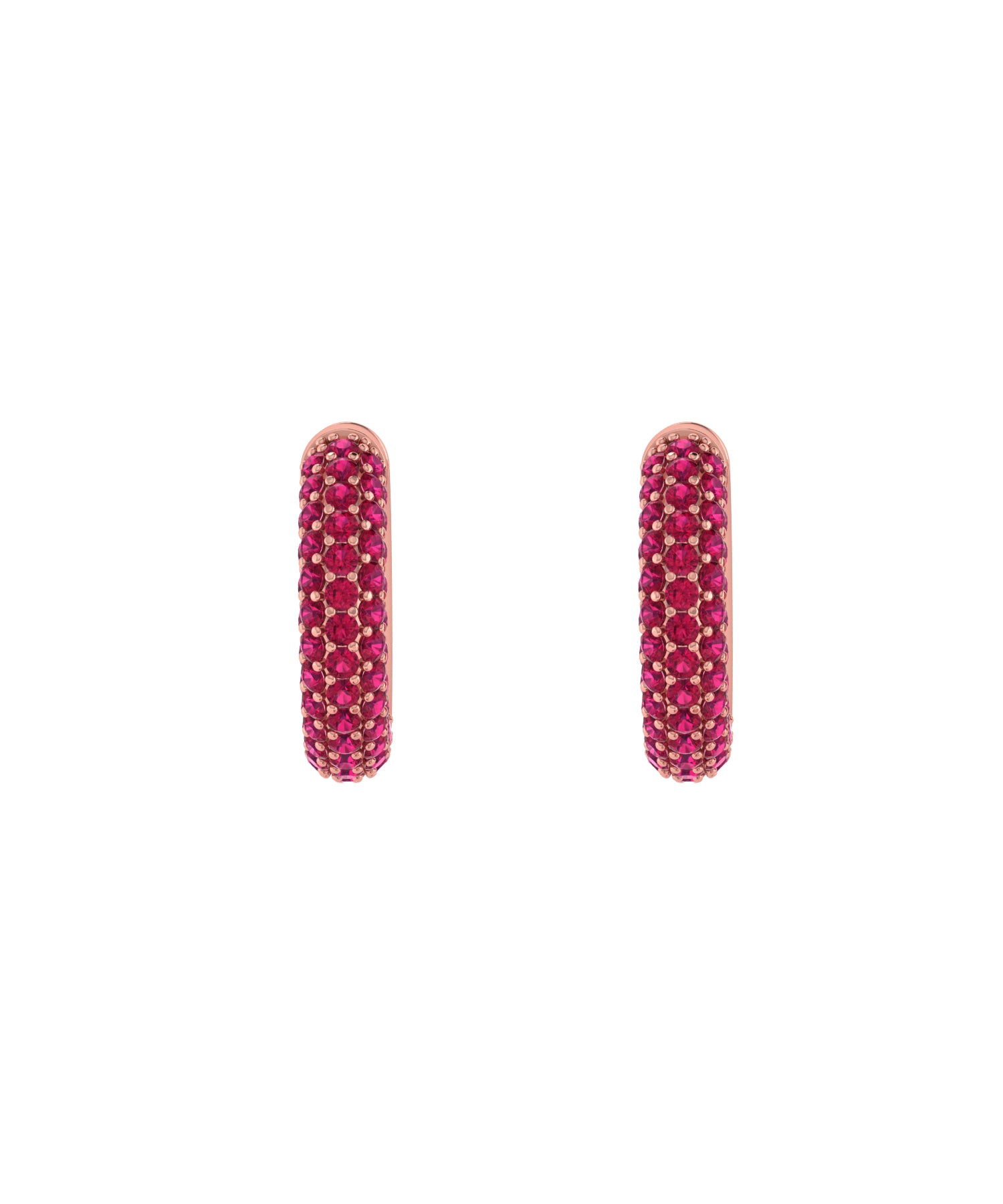Solid Gold Pave Ruby Ear Cuff - Single