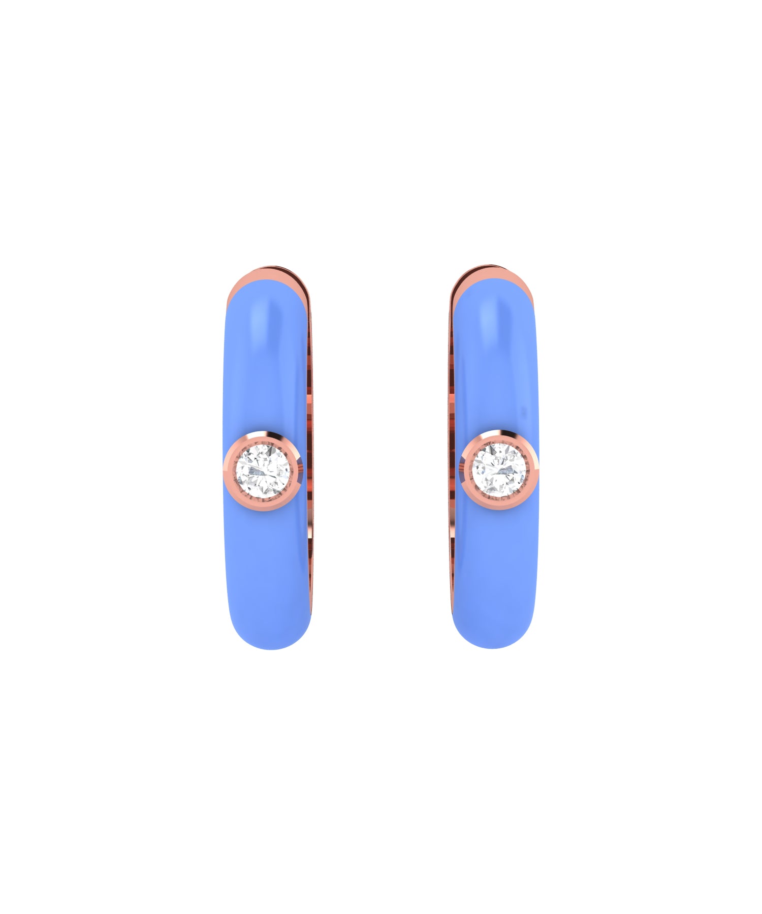 Solid Gold Enamel Diamond Ear Cuffs