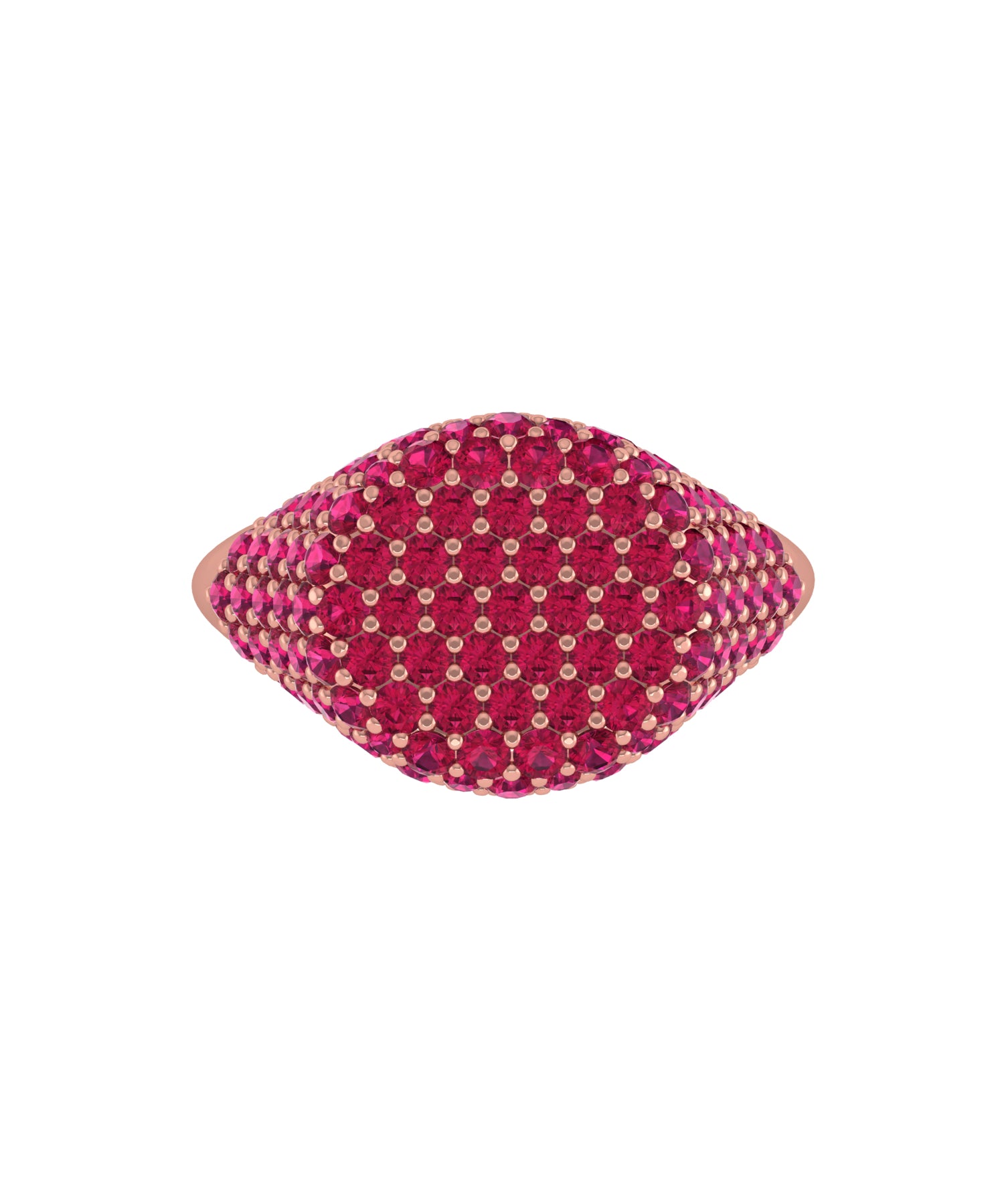Solid Gold Ruby Pave Signet Ring