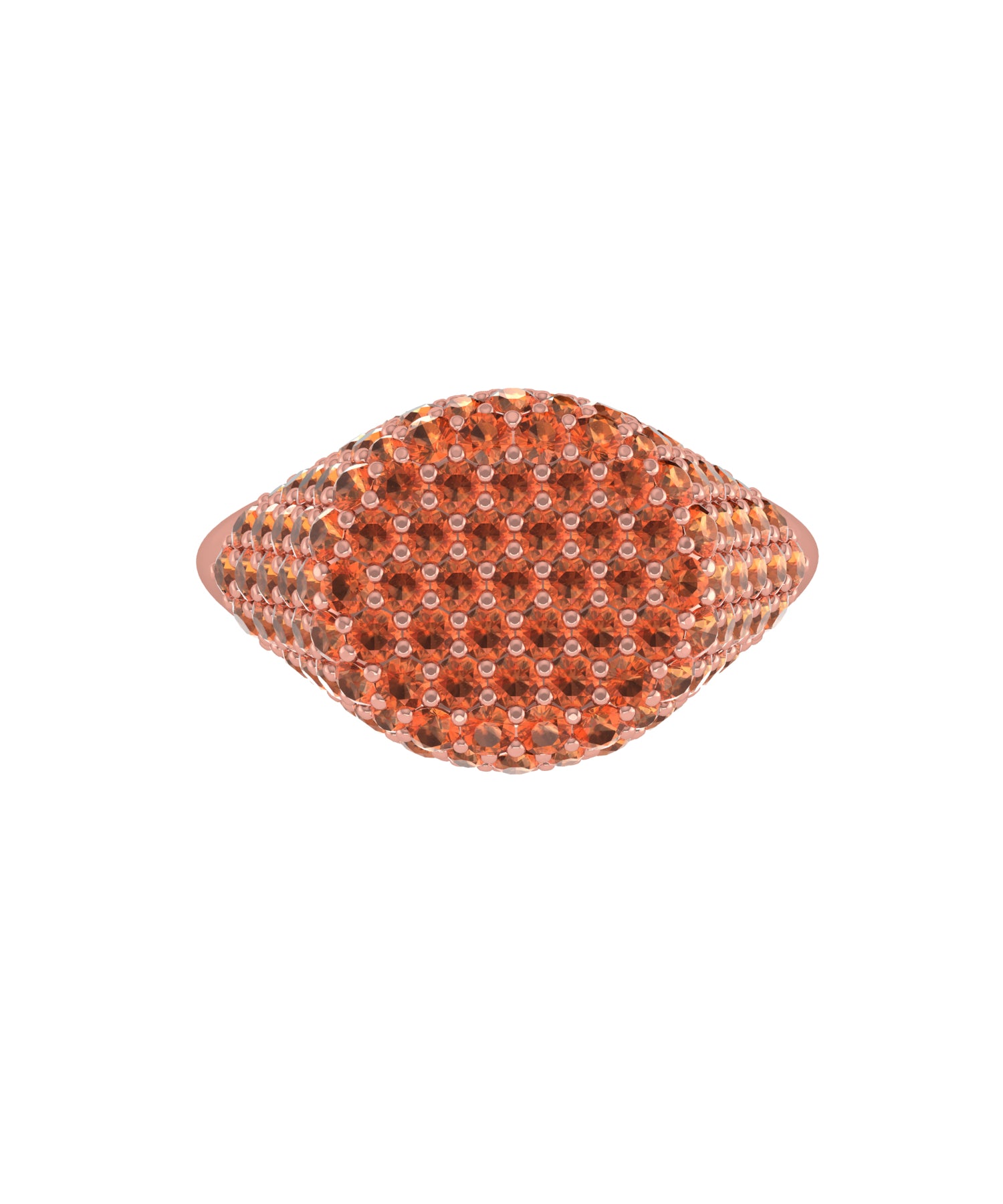 Solid Gold Citrine Pave Signet Ring