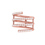 Solid Gold Diamond Spiral Ring