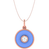 Solid Gold Diamond Enamel Necklace