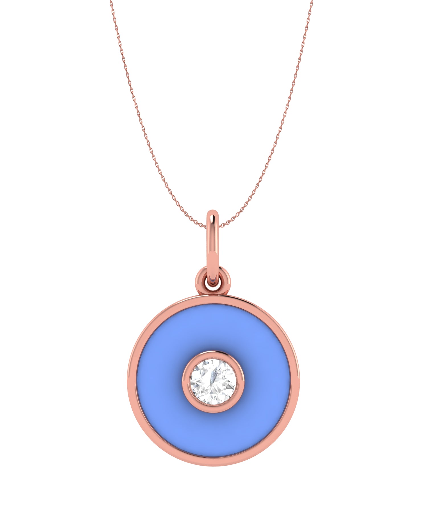 Solid Gold Diamond Enamel Necklace