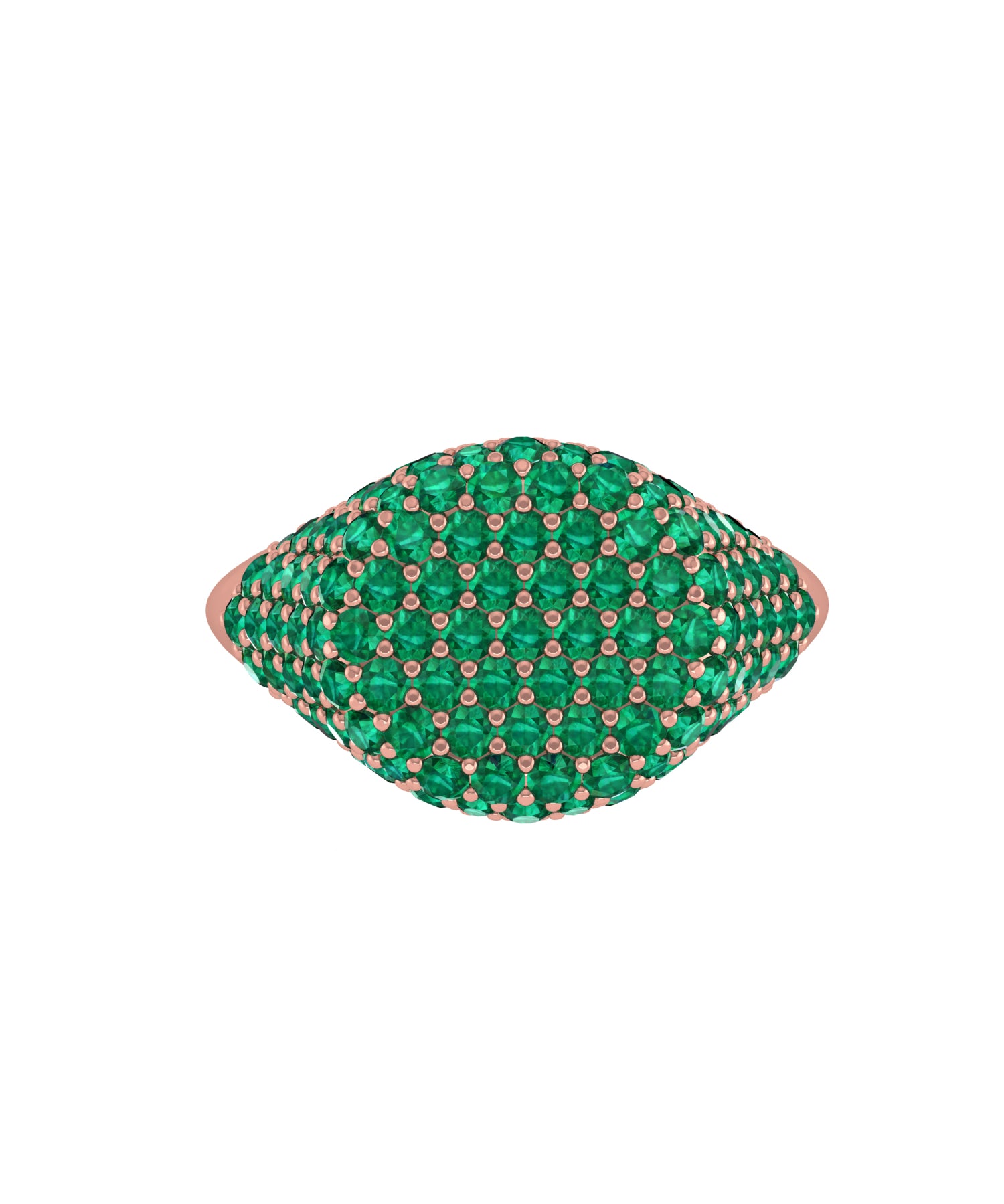 Solid Gold Emerald Pave Signet Ring