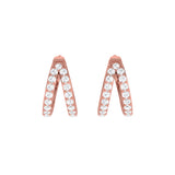 Solid Gold Diamond Huggie Hoop Earrings