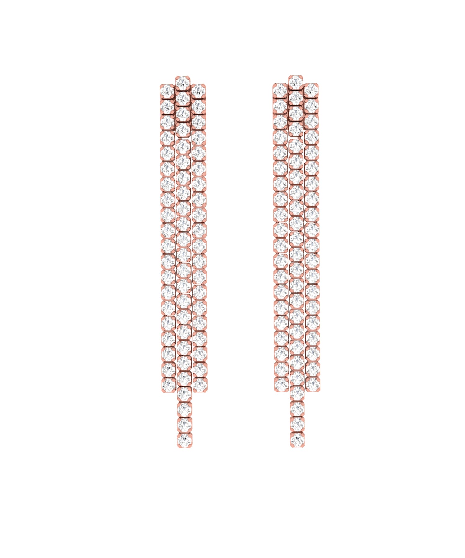 Solid Gold Diamond Drop Earrings