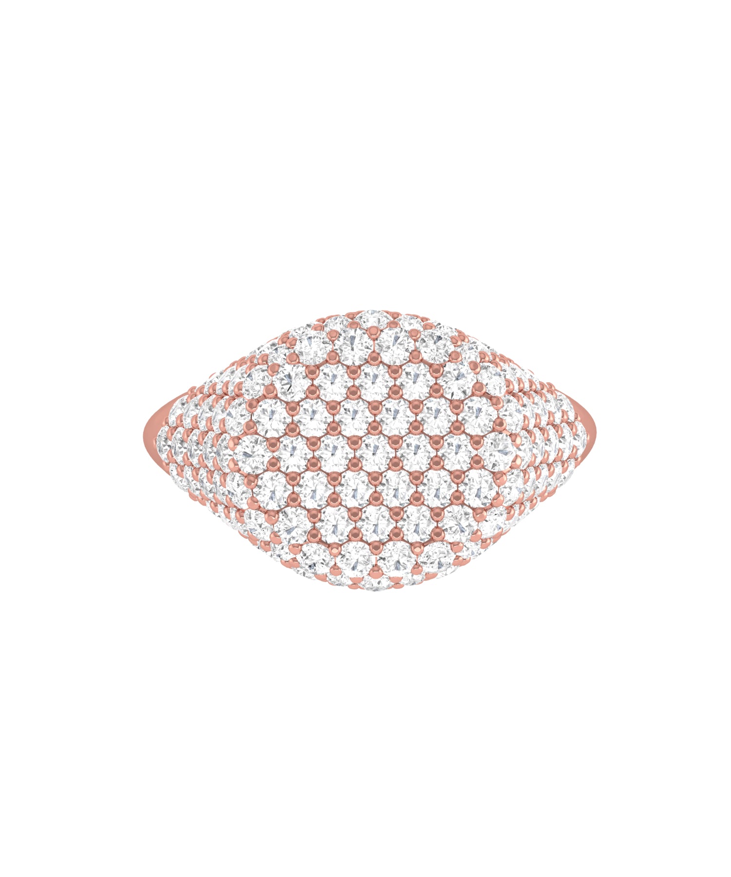 Solid Gold Diamond Pave Signet Ring