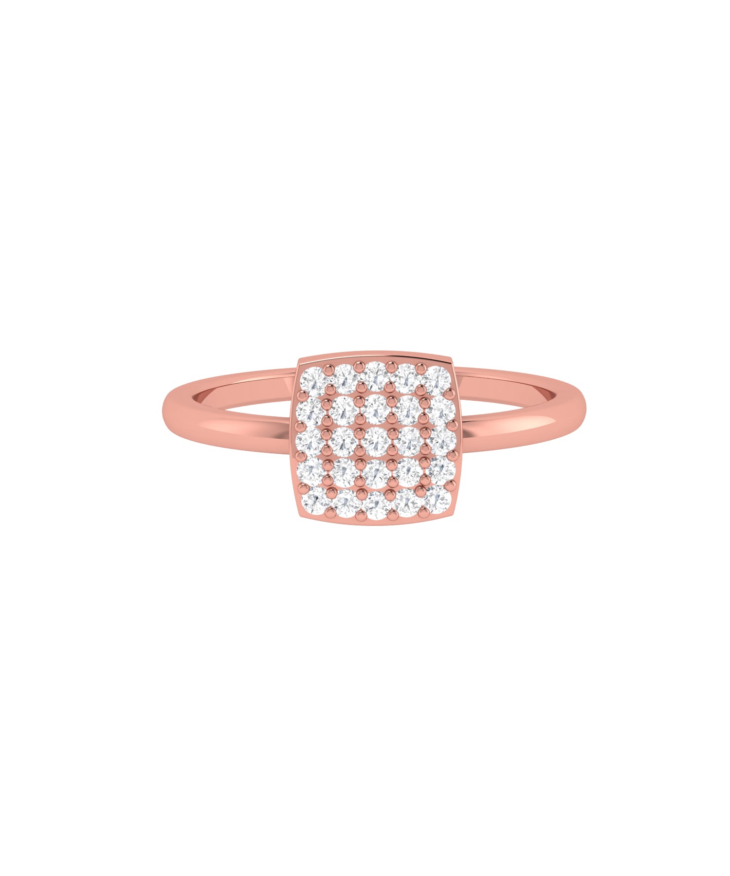 Solid Gold Diamond Cluster Ring