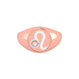 Solid Gold Diamond Zodiac Signet Ring