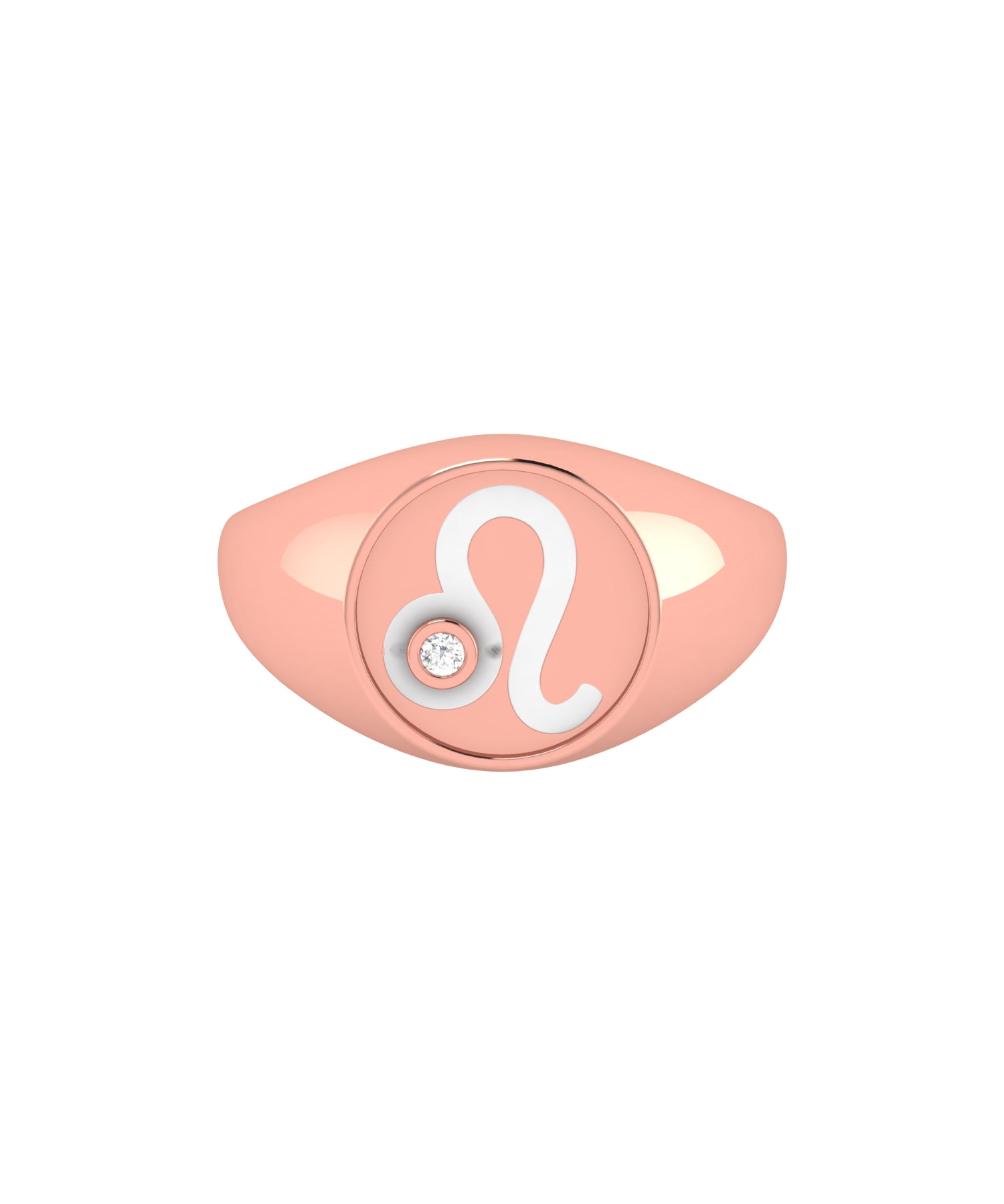 Solid Gold Diamond Zodiac Signet Ring
