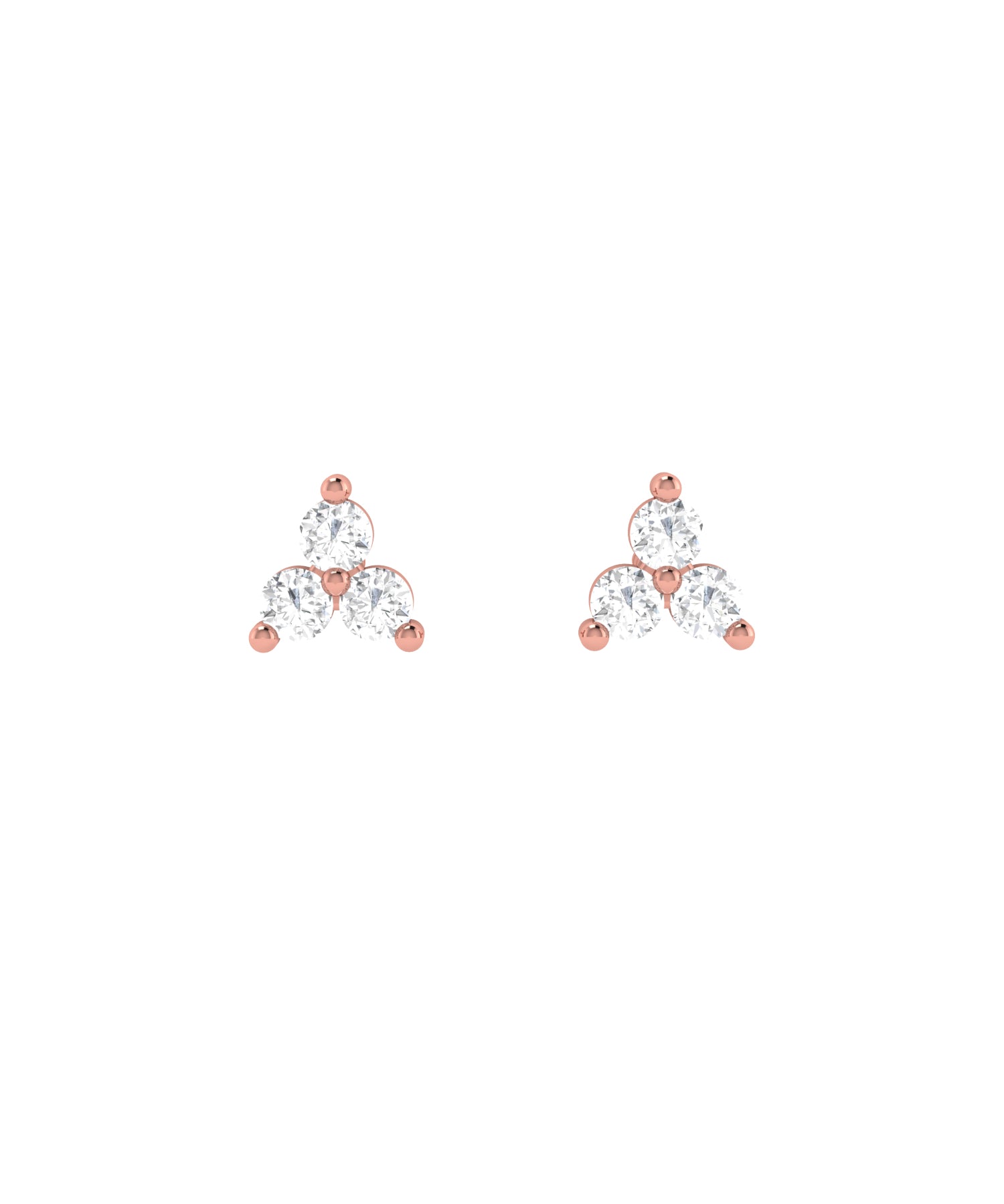 Solid Gold Tiny Cluster Diamond Studs