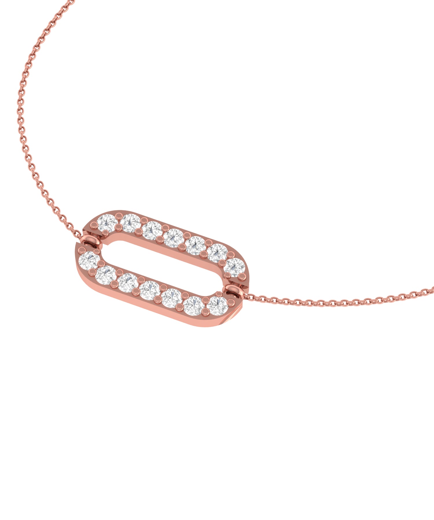 Solid Gold Diamond Paperclip Bracelet
