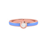 Solid Gold Solitaire Diamond Enamel Ring