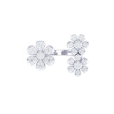 Solid Gold Diamond Flower Cluster Ring