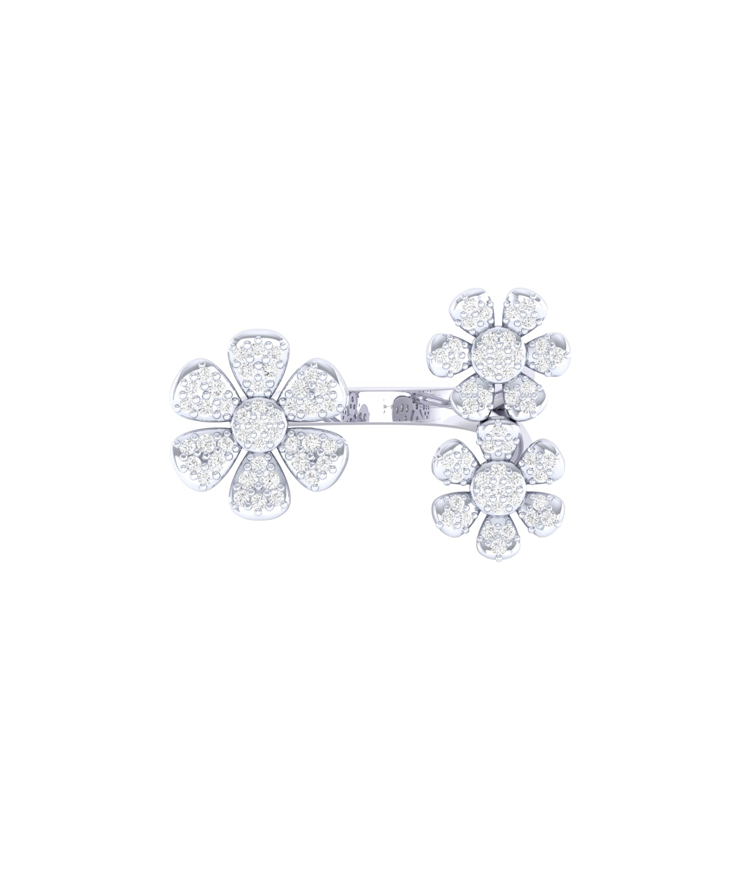 Solid Gold Diamond Flower Cluster Ring