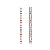 Solid Gold Diamond Long Strip Earrings