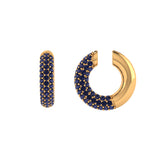 Solid Gold Pave Sapphire Ear Cuff - Single
