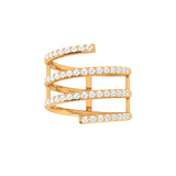Solid Gold Diamond Spiral Ring