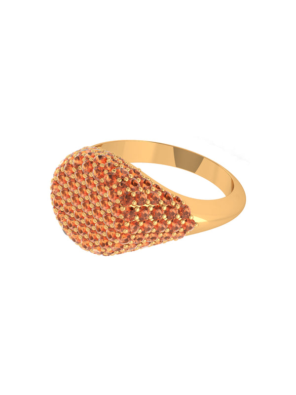 Chevalier Citrine Pave Signet Ring