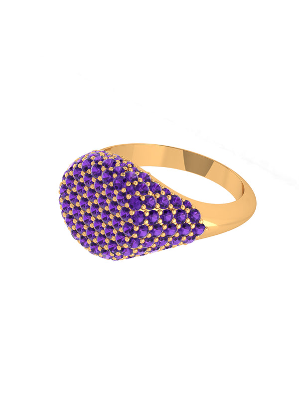 Chevalier Amethyst Pave Signet Ring