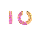 Solid Gold Pave Pink Sapphire Ear Cuff - Single