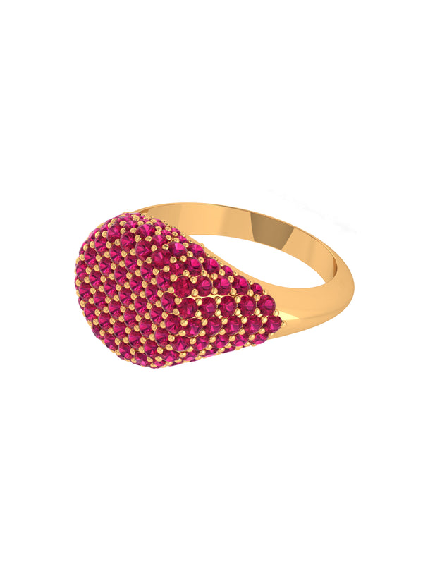 Chevalier Ruby Pave Signet Ring