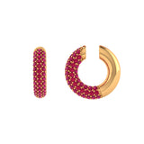 Solid Gold Pave Ruby Ear Cuff - Single