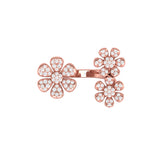 Solid Gold Diamond Flower Cluster Ring