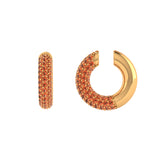 Solid Gold Pave Citrine Ear Cuff - Single