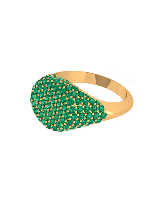 Chevalier Emerald Pave Signet Ring