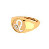 Solid Gold Diamond Zodiac Signet Ring