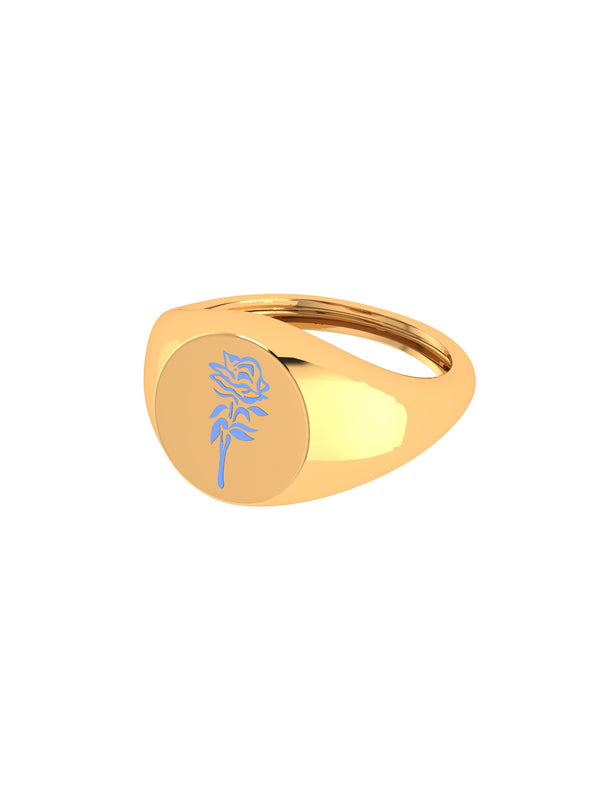 Solid Gold Engraved Signet Ring