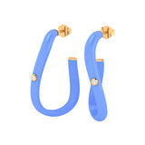 Solid Gold Diamond Enamel Hoop Earring