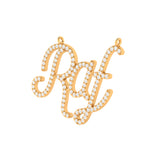 Solid Gold Diamond Script Letter Personalized Necklace
