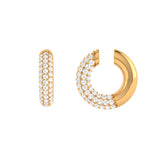 Solid Gold Pave Diamond Ear Cuff - Single