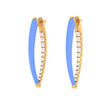 Solid Gold Diamond Enamel Hoops