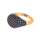 Solid Gold Sapphire Pave Signet Ring