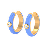 Solid Gold Enamel Diamond Ear Cuffs