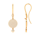 Solid Gold Diamond Disc Circle Earrings