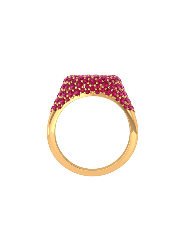Chevalier Ruby Pave Signet Ring